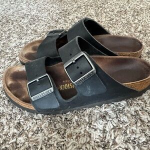 Birkenstock Arizona Black Two-Strap Sandals
